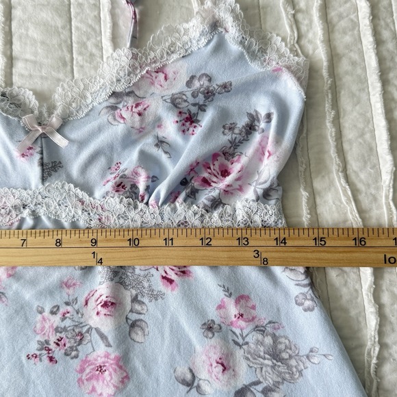 Laura Ashley Babydoll Cami Top Lingerie Womens Coquette Pastel Feminine Floral L - Picture 5 of 8